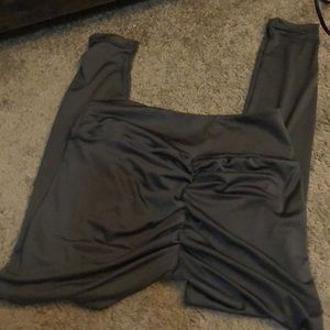 Silver/Grey silk leggings